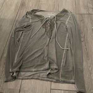Gray/green American eagle blouse